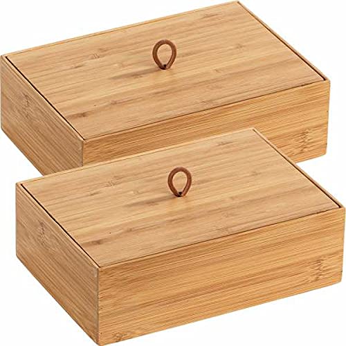 WENKO Bambus Box Terra L mit Deckel 2er Set 2er Set, Aufbewahrungsbox, Badkorb Braun WENKO Bambus Box Terra L mit Deckel 2er Set 2er Set, Aufbewahrungsbox, Badkorb Braun von WENKO