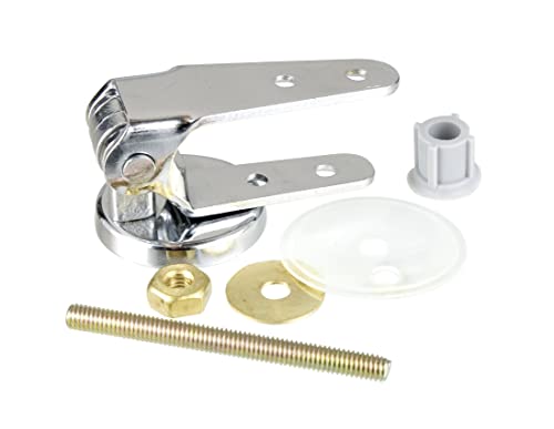 WENKO Befestigung für Holz- und Polyresin WC-Sitze - WC-Sitz Befestigungsersatz-Set, Zinkdruckguss, Chrom von WENKO