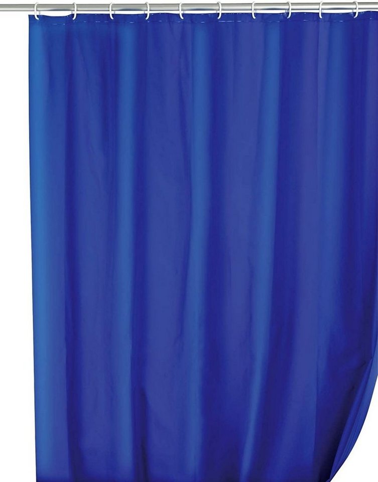 WENKO Duschvorhang, Duschvorhang Uni Night Blue - wasserdicht, pflegeleicht, 180 x 200 cm von WENKO