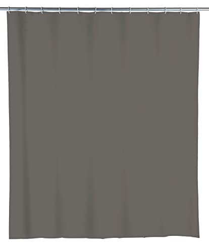 WENKO Duschvorhang Mouse Grey - wasserdicht, pflegeleicht, Polyethylen-Vinylacetat, 180 x 200 cm, Grau von WENKO