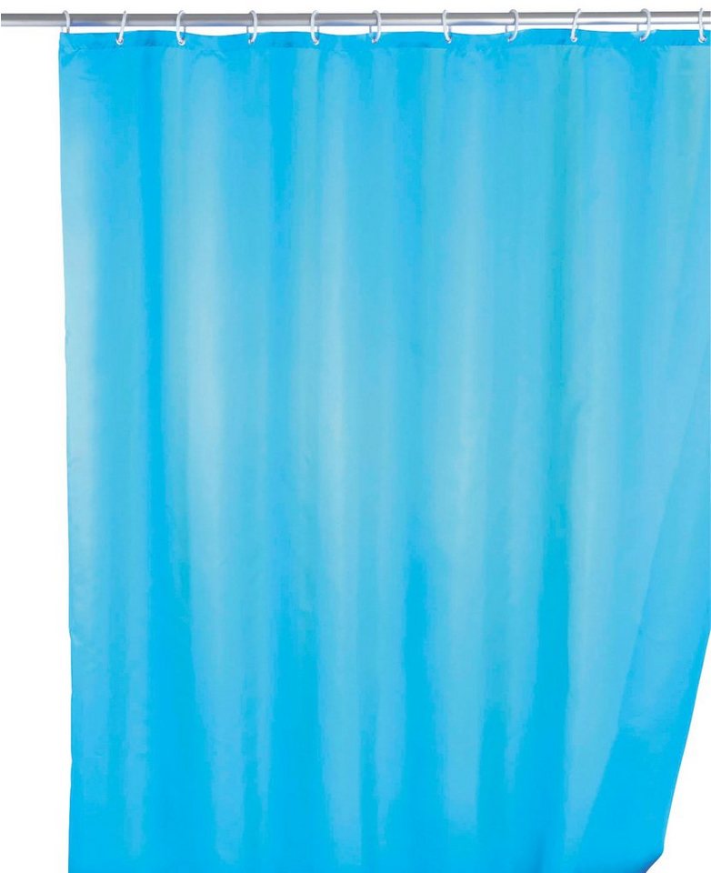 WENKO Duschvorhang Uni Light Blue Breite 180 cm, Höhe 200 cm, waschbar von WENKO