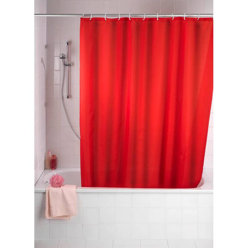 home24 Duschvorhang Uni Polyester Rot/Rot 180 x 200cm von home24