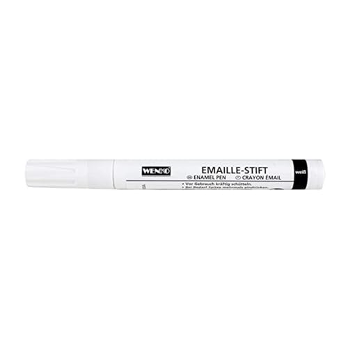 WENKO Emaille-Fix Stift Keramik Emaille Reparatur Remaille Paste Sanitärweiß, Temperaturbeständig 6 ml Weiß von WENKO
