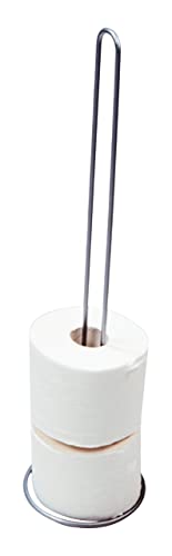 WENKO Exclusiv Toilettenpapier-Ersatzrollenhalter, Stahl, 14 x 56 x 14 cm, Silber von WENKO
