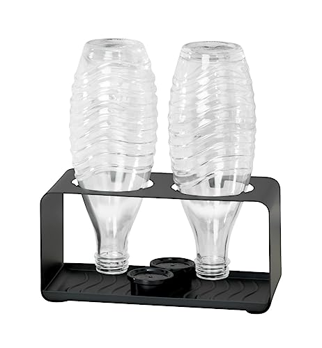 WENKO Flaschenhalter Wave mit herausnehmbaren Abtropftablett Schwarz von WENKO