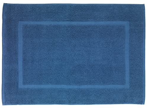 WENKO Frottier Duschvorleger Paradise, saugfähige & pflegeleichte Badematte, aus 100 % Baumwolle, waschbar, 50 x 70 cm, Blau von WENKO