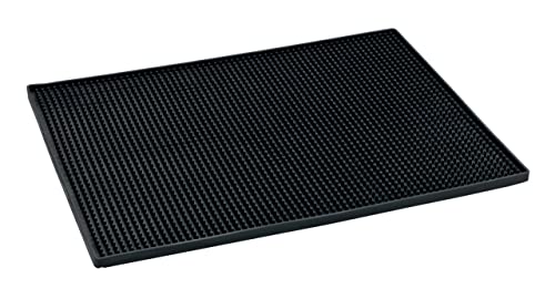 WENKO Geschirr-Abtropfmatte Maxi, extra große Gummimatte mit Noppenstruktur zum Trocknen von Geschirr&Gläsern, Spülbeckenmatte aus Kunststoff, Spülmaschinengeeignet, 40x30 cm, Schwarz, 55034100 von WENKO
