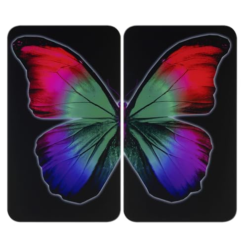 WENKO Herdabdeckplatte Universal Mod. Butterfly by Night, höhenverstellbar für alle Herdarten, Schneidebrett und Spritzschutz, Glas, 30 x 52 cm, 2-teilig WENKO Herdabdeckplatte Universal Mod. Butterfly by Night, höhenverstellbar für alle Herdarten, Schneidebrett und Spritzschutz, Glas, 30 x 52 cm, 2-teilig von WENKO