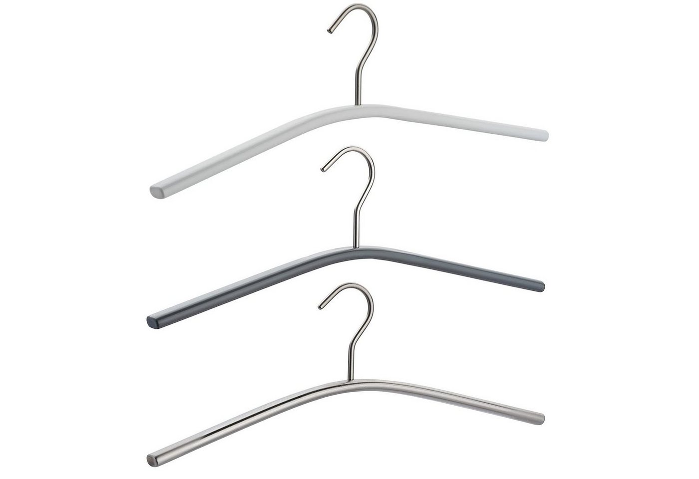 WENKO Kleiderbügel Garderobenbügel Jackenbügel Sakkobügel Kleider Bügel Wäschebügel, (1-tlg), in ovaler Trendform Metall Drehbar von WENKO