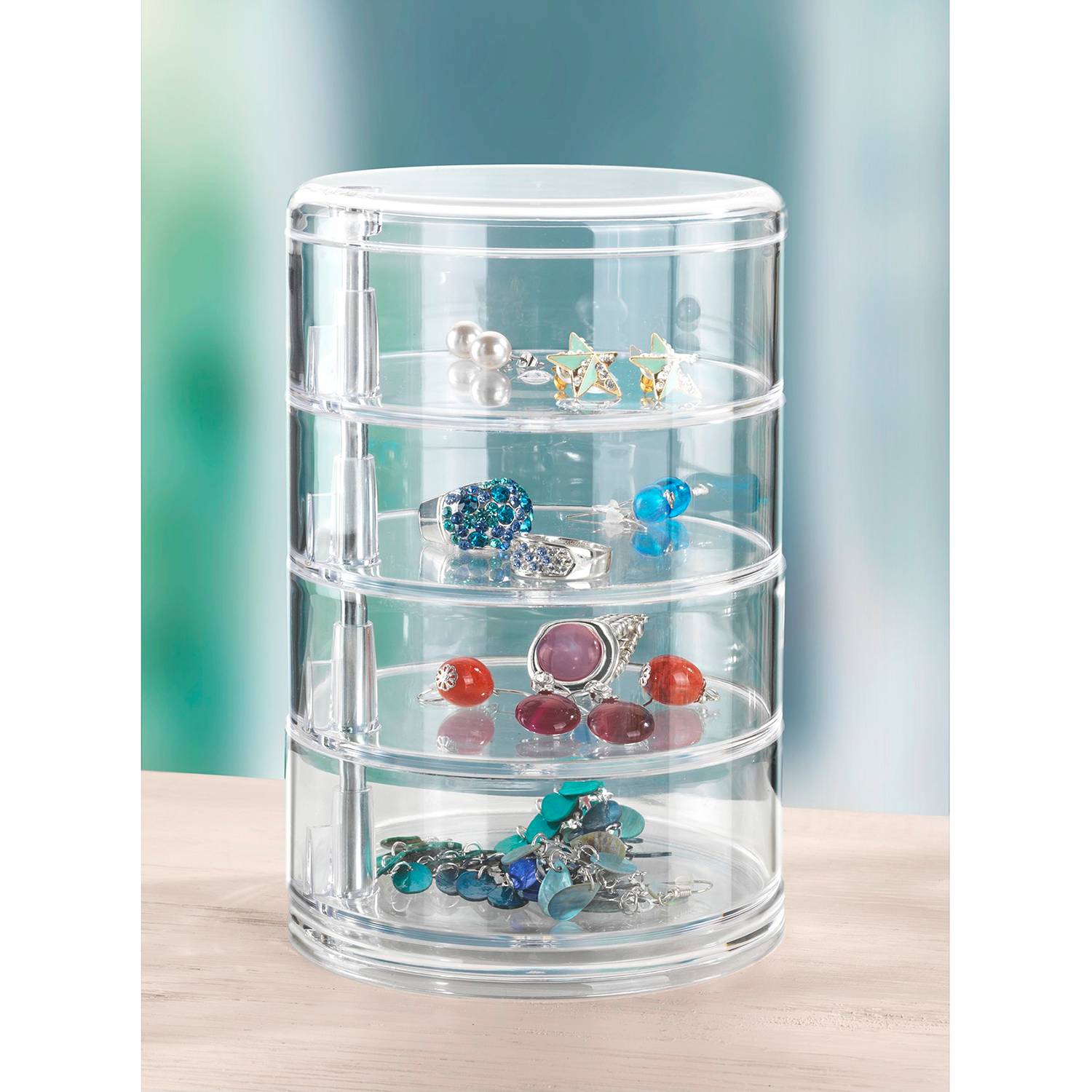 WENKO Kosmetik-Tower Ovalle Acrylglas Transparent 12x18x12 cm (BxHxT) von WENKO