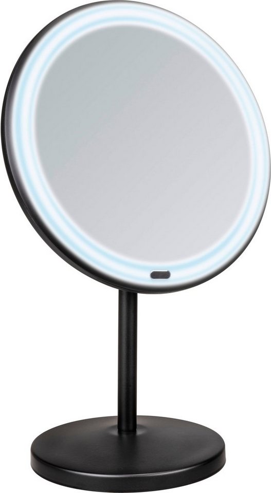 WENKO Kosmetikspiegel Onno, schwarz, mit LED und Touch-Funktion von WENKO