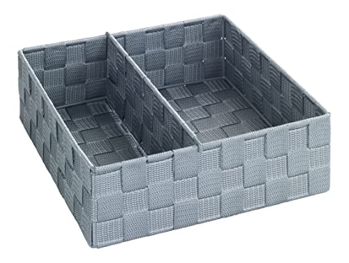 WENKO Küchenorganizer Adria Grau L - mit variabler Trennwand, Polypropylen, 26 x 9 x 26 cm, Grau von WENKO