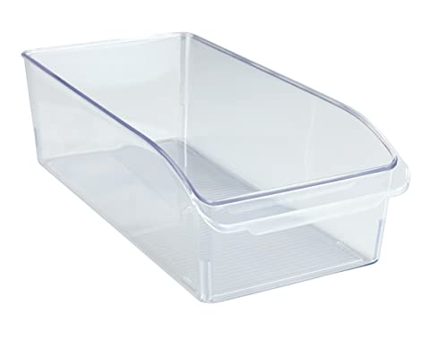 WENKO Kühlschrank-Organizer M, Aufbewahrungsbox für Kühl- und Vorratsschrank zum Sortieren von Lebensmitteln, lebensmittelecht, transparentes Design, 15 x 9,5 x 31 cm, aus robustem PET von WENKO