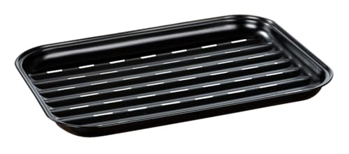 WENKO Grillschale Mod. Luca wiederverwendbarer Grillkorb mit Antihaftbeschichtung geeignet für BBQ Grillgut Fleisch Gemüse aus rostfreiem Edelstahl hitzebeständig bis 220 Grad 34,5x24,5x2,5 cm Schwarz von WENKO
