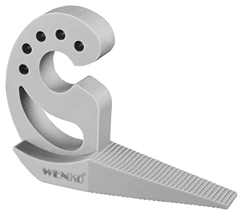 WENKO Multi-Stop, Flexibler Türstopper und Fensterstopper mit vielen Funktionen aus hochwertigem Kunststoff, für Türen, Fenster und Schubladen als Puffer und Klemmschutz, 11,8 x 7,7 x 2,5 cm, Grau von WENKO