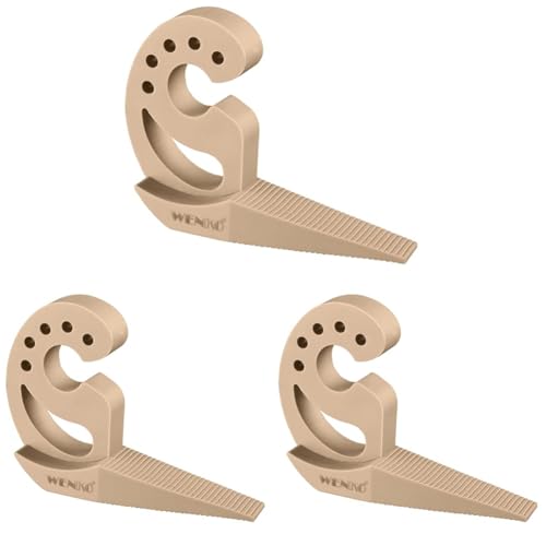 WENKO Multi-STOP®, flexibler Türstopper und Fensterstopper mit vielen Funktionen aus hochwertigem Kunststoff, für Türen, Fenster und Schubladen als Puffer und Klemmschutz, 11,8 x 7,7 x 2,5 cm, Beige von WENKO