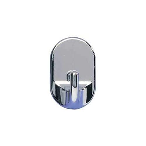 WENKO Ovalhaken Chrom 3er Set - zum Ankleben, 3er Set, Kunststoff, 2.5 x 4 x 2 cm, Chrom von WENKO