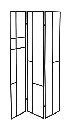 WENKO Paravent Shakti, Raumteiler aus pulverbeschichtetem Metall in Schwarz zur Aufbewahrung und Lüften von Kleidung, Ablagegitter bieten viel Platz für Schals und Accessoires wie Decken, 120 x 170 cm von WENKO