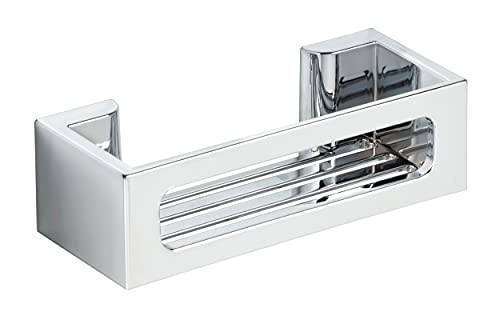 WENKO Power-Loc® Duschablage Bralia, praktisches Duschregal für das Badezimmer, Befestigung ohne Bohren, Kunststoff, 30 x 8,5 x 12 cm, Chrom von WENKO