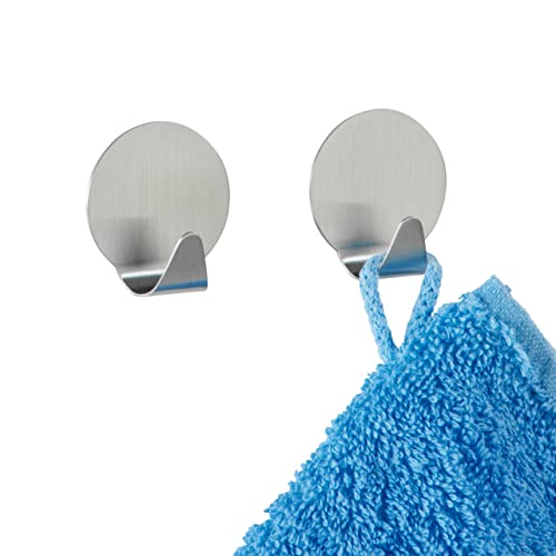 WENKO Rundhaken mittel matt 2er Set - 2er Set, Edelstahl rostfrei, 3.5 x 3.7 x 2 cm, Matt WENKO Rundhaken mittel matt 2er Set - 2er Set, Edelstahl rostfrei, 3.5 x 3.7 x 2 cm, Matt von WENKO