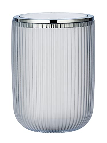 WENKO Schwingdeckeleimer Agropoli S Transparent, 2 Liter, Badezimmer-Mülleimer mit Deckel, Abfalleimer aus hochwertigem Kunststoff mit plastischer Formgebung und gefrosteter Oberfläche, Ø 14,5 x 20 cm WENKO Schwingdeckeleimer Agropoli S Transparent, 2 Liter, Badezimmer-Mülleimer mit Deckel, Abfalleimer aus hochwertigem Kunststoff mit plastischer Formgebung und gefrosteter Oberfläche, Ø 14,5 x 20 cm von WENKO