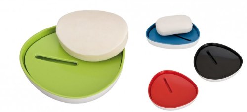 WENKO Seifenablage Alcamo - Melamin - Seifenhalter - Seifenablage - Seifenschale - Seifschale, Farbe:Grün von WENKO