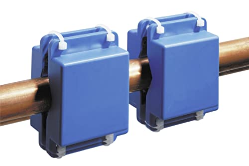 WENKO Anti-Kalkmagnet Set für Schläuche Spezial-Rohr-System 2er Set, geeignet für alle Rohrleitungen, 1200 Gauß Magnetkraft, Polystyrol-Gehäuse in blau, Polyamid-Verschlussbänder von Maximex