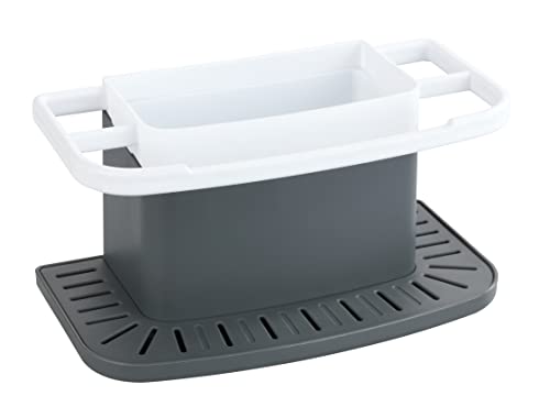 WENKO Spülbeckenorganizer Cosmo, praktischer Spül-Organizer aus hochwertigem Kunststoff, Spülbecken-Caddy mit viel Stauraum für Spülmittel, Spültuch, Schwamm mit 21 x 11 x 11,5 cm in Grau WENKO Spülbeckenorganizer Cosmo, praktischer Spül-Organizer aus hochwertigem Kunststoff, Spülbecken-Caddy mit viel Stauraum für Spülmittel, Spültuch, Schwamm mit 21 x 11 x 11,5 cm in Grau von WENKO