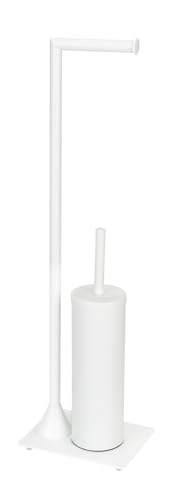 WENKO Stand WC-Garnitur Mod. Hella, Toilettenpapierhalter, Bürstenhalter mit WC-Bürste, lackierter Stahl, 15 x 69 x 20 cm, Weiß matt WENKO Stand WC-Garnitur Mod. Hella, Toilettenpapierhalter, Bürstenhalter mit WC-Bürste, lackierter Stahl, 15 x 69 x 20 cm, Weiß matt von WENKO