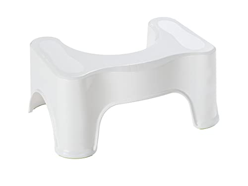 WENKO Toilettenhocker Secura - WC-Hocker, Toilettenhilfe zur einfachen Darmentleerung, Kunststoff, 48 x 20.5 x 33.5 cm, Weiß von WENKO