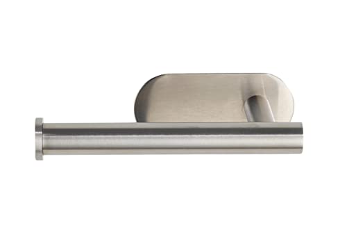 WENKO Turbo-Loc Toilettenpapierhalter Orea Matt, Befestigen ohne Bohren, Papierrollenhalter für griffbereite Aufbewahrung des WC-Papiers, in rostfreier Qualität aus Edelstahl matt, 16 x 4,5 x 7 cm von WENKO