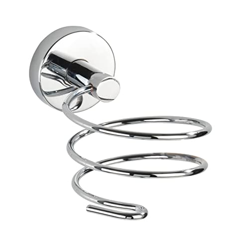 WENKO Vacuum-Loc® Haartrocknerhalter Capri, Befestigung ohne zu bohren, Föhn-Halter mit praktischem Kabelhalter, repositionierbar & rückstandslos entfernbar, aus verchromtem Zink, 10 x 9,5 x 15,5 cm von WENKO