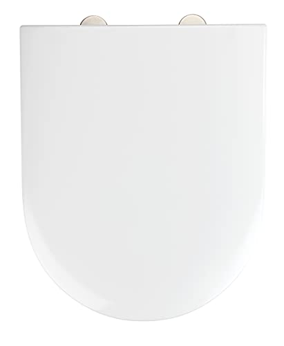 WENKO WC-Sitz Exclusive Nr. 1, hygienischer Toilettensitz mit Absenkautomatik, passend für Villeroy & Boch Subway und handelsübliche Keramiken, aus antibakteriellem Duroplast, 37,5 x 46 cm, Weiß von WENKO