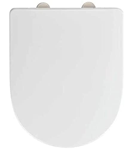 WENKO WC-Sitz Exclusive Nr. 10, hygienischer Toilettensitz mit Absenkautomatik, passend für Laufen Pro und handelsübliche Keramiken, WC-Deckel aus antibakteriellem Duroplast, 36,5 x 47 cm, Weiß von WENKO