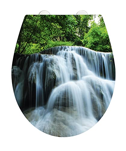 WENKO WC-Sitz Hochglanz Acryl Waterfall, High Gloss Oberfläche, hygienischer Toilettendeckel mit Absenkautomatik, aus antibakteriellem Duroplast, 39 x 45 cm WENKO WC-Sitz Hochglanz Acryl Waterfall, High Gloss Oberfläche, hygienischer Toilettendeckel mit Absenkautomatik, aus antibakteriellem Duroplast, 39 x 45 cm von WENKO