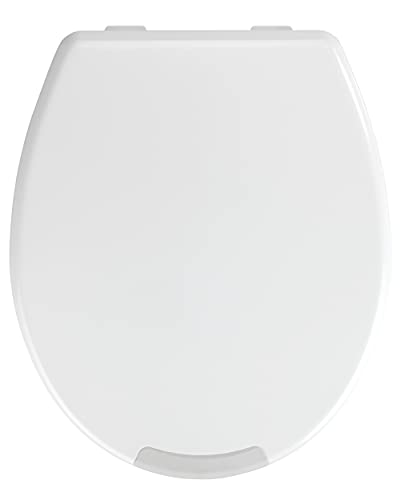 WENKO WC-Sitz Secura Comfort bis 200 kg Tragkraft, Hygiene-Toilettensitz mit 5 cm Sitzflächenerhöhung, Easy Close Absenkautomatik, maximale Sitzsicherheit, aus antibakteriellem Duroplast, 37 x 43,5 cm von WENKO