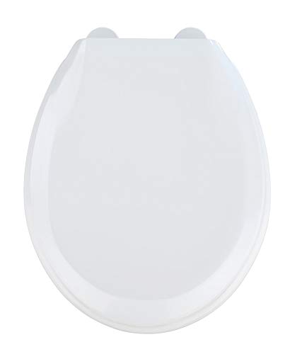 WENKO WC-Sitz Top Weiß - Fix-Clip Hygiene Kunststoffbefestigung, Duroplast, 33 x 44 cm, Weiß von WENKO