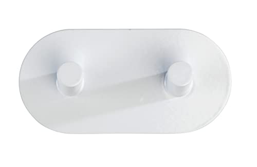 WENKO Wandhaken Duo Weiß matt Edelstahl - Badhaken, Handtuchhaken, selbstklebend, Edelstahl rostfrei, 10 x 5 x 2.8 cm, Weiß WENKO Wandhaken Duo Weiß matt Edelstahl - Badhaken, Handtuchhaken, selbstklebend, Edelstahl rostfrei, 10 x 5 x 2.8 cm, Weiß von WENKO