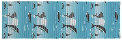 WENKO Weichschaummatte Delfin, rutschfeste Bodenmatte, vielseitig nutzbar als pflegeleichter Duschvorleger & schmutzabweisender Küchenläufer, hygienisch, atmungsaktiv, zuschneidbar, 65 x 200 cm von WENKO