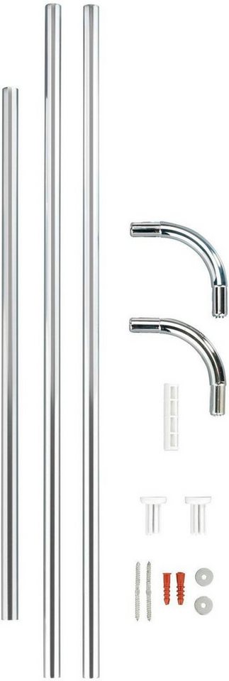 WENKO Winkelstange Universal, Ø 20 mm, Fixmaß, Aluminium von WENKO