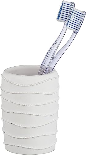 WENKO Zahnputzbecher Corda - Zahnbürstenhalter für Zahnbürste und Zahnpasta, Polyresin, 7.5 x 10 x 7.5 cm, Weiß WENKO Zahnputzbecher Corda - Zahnbürstenhalter für Zahnbürste und Zahnpasta, Polyresin, 7.5 x 10 x 7.5 cm, Weiß von WENKO