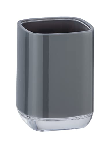 WENKO Zahnputzbecher Masone, Zahnbecher zur Aufbewahrung von Zahnbürsten & Zahnpasta, aus hochwertigem, schwerem Kunststoff, BPA-frei, 7,5 x 10,5 x 7,5 cm, 2-Komponenten-Optik in Grau/Transparent WENKO Zahnputzbecher Masone, Zahnbecher zur Aufbewahrung von Zahnbürsten & Zahnpasta, aus hochwertigem, schwerem Kunststoff, BPA-frei, 7,5 x 10,5 x 7,5 cm, 2-Komponenten-Optik in Grau/Transparent von WENKO