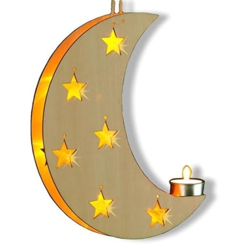 Wenko LED Fenster Weihnachts Deko Mond beleuchtet Dekoleuchte Fensterdeko von WENKO