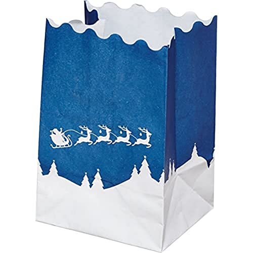 Wenko Lichtertüte Winterlandschaft, klein, 8-er Set, Windlicht, Pappe, Papier, Zellstoff, 11 x 16 x 9 cm 8576100 von WENKO