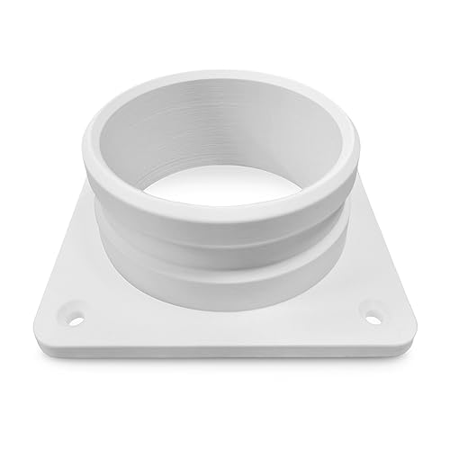 WENKTO® Flansch für Lüftungsrohr; Rohrflansch; Wandflansch ⌀ 30-220 mm weiß; Schraub-Flansch Rohrverbinder für Lüftungssysteme; Lüftungs-Wandflansch aus PLA-Kunststoff (Weiß, ⌀ 70 mm) von WENKTO