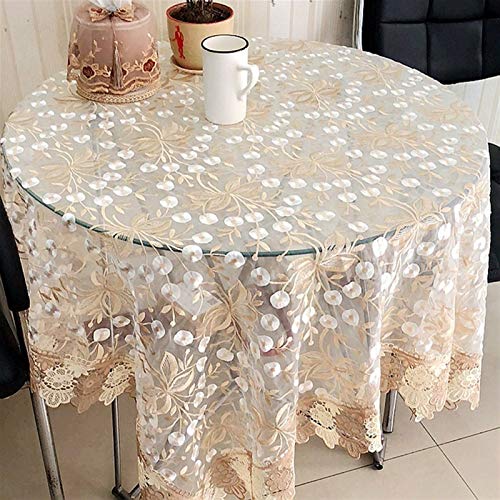 Küchenhaus Spitze Rechteckige Tischdecke Organza Tischabdeckung Spitze Bestickte Runde / Rechteck Hochzeit Tischdecken Möbel Haus Dekoration Transparent Garn Tuch Tischdecken Feiertagsgeschenk von WENLI Tablecloth