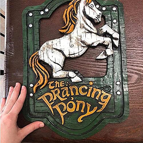 WENLIANG Herr Der Ringe Das TäNzelnde Pony Und Der GrüNe Drache Pub-Schilder-Set, Handgemachtes Dekoratives Schild, Pub Home Business Office Schild (A) von WENLIANG