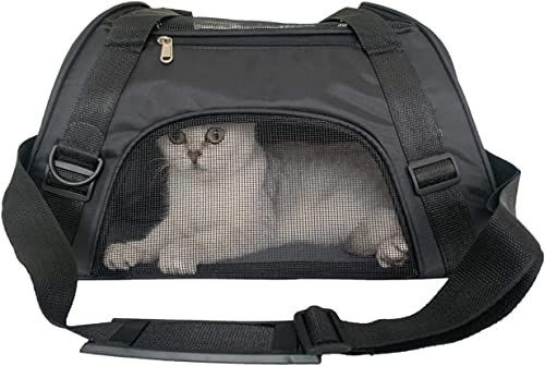 WENNEWU Transportbox FüR Katzen Und Hunde, Von Fluggesellschaften Zugelassene Transportboxen FüR Katzen, Geeignet FüR Reisen, Wandern Und Outdoor-Einsatz,Schwarz,Medium von WENNEWU