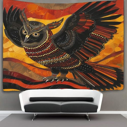 WENNUAN 150cmx200cm Wandteppich Owl Wandteppiche Catching Dreams 3D-Druck Wandteppich Wandbehang Heimdekoration Wandteppich Wandbehang von WENNUAN