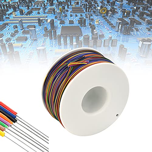 WENRERO 250M Wrapping Wire Kabel Bunt Isolierungs Test Verzinnte Kupfer Kabel 30 Awg Test Kabel PCB Jumper Wire Elektrischer Draht Kabel Kit 0.55mm Kupferkabel für für Laptop, Elektronischer Test von WENRERO